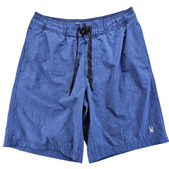 Spyder Swim Trunks Small Board Shorts Mens Blue Mesh Lining Pockets 8" Inseam - Picture 1 of 14